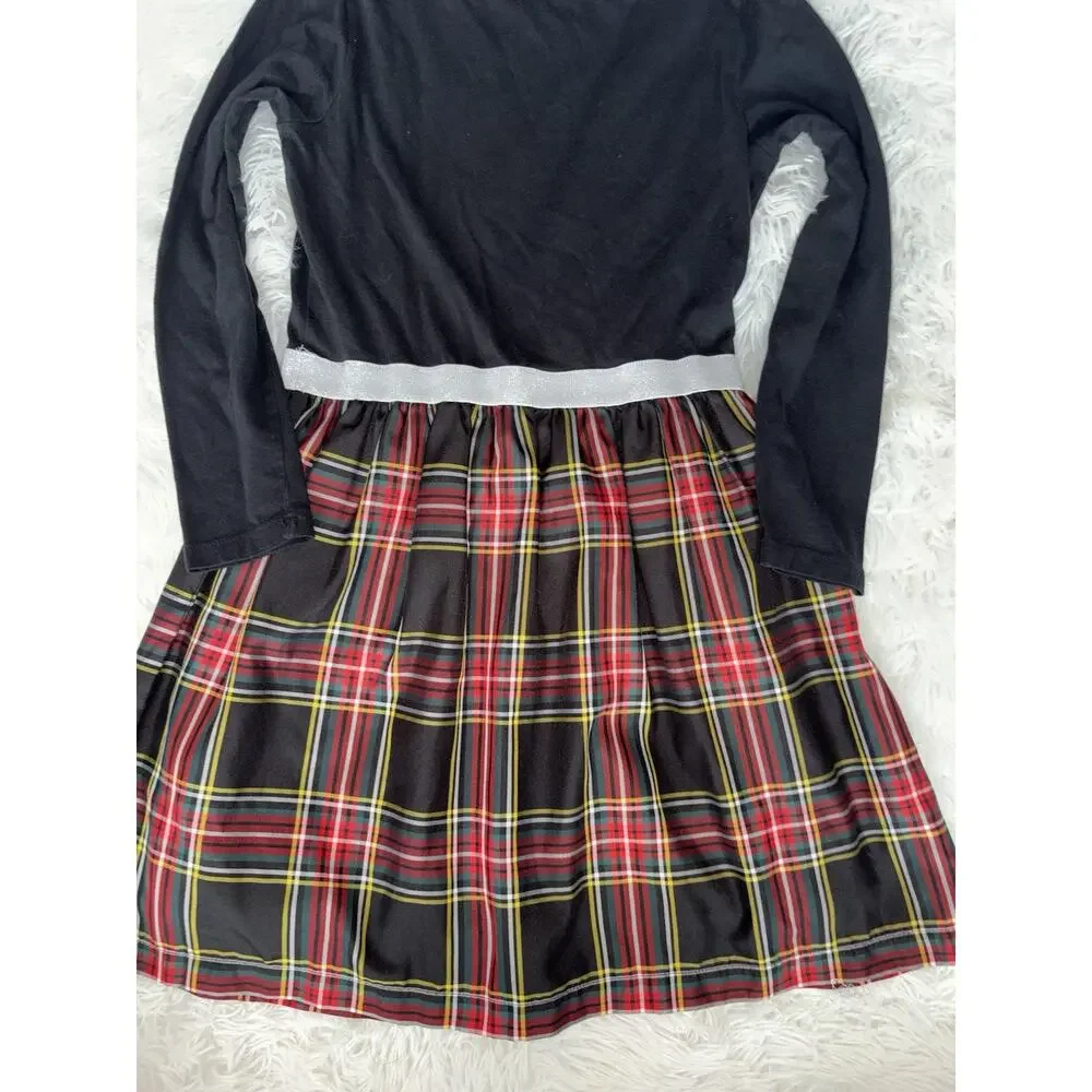 Crewcuts Girls 8 Black Holiday Plaid Skirt Design Party Dress. Beaut, Exc. Cond